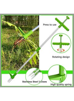 Generic Stand-Up er Root Removal Tool with 3 Stainless Steel Claws, 39 Long Reinforced Aluminum Alloy Pole Manual Remover  Puller Hand  - Image 2