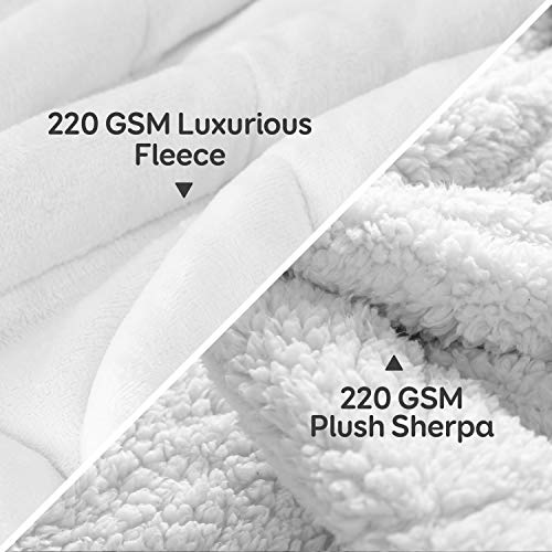Cottonblue Weighted Blanket 20lbs, Flannel Cozy Plush Blankets, Fuzzy Flannel Bedding Blanket Throw for Twin Full Bed, Minky Soft Blanket for Sofa Bed 60 x 80 inches, White - Image 3