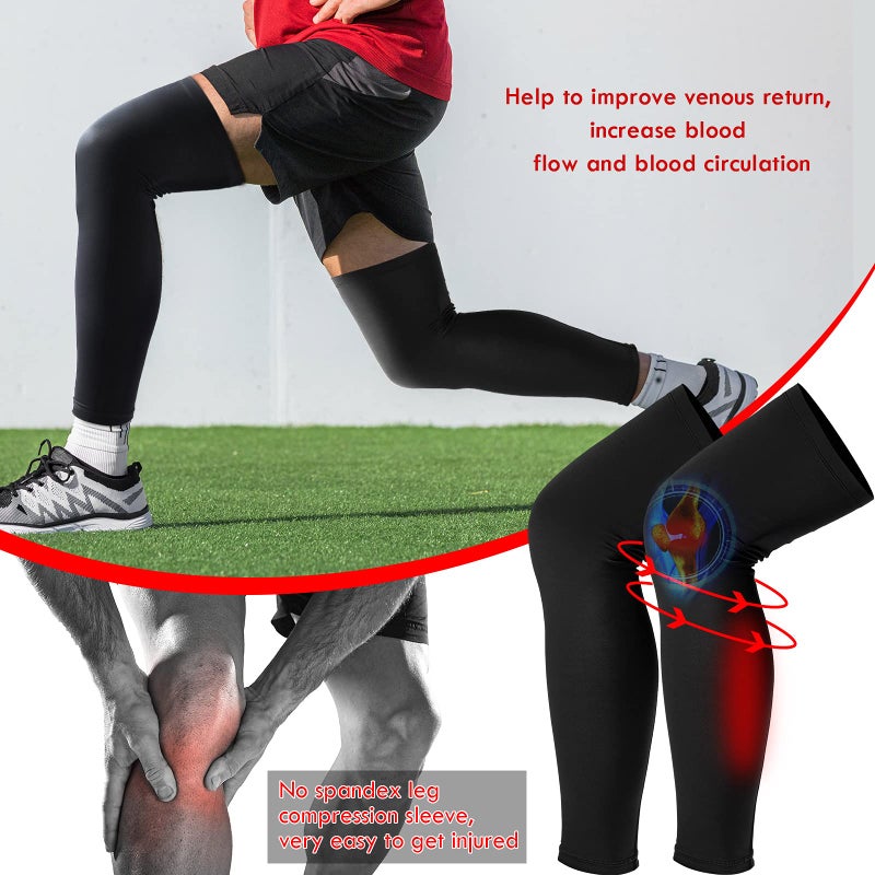 Skylety Leg Sleeves Compression Long Knee Sleeve UV Preserve for Men Women Sport Basketball Football (Black,6 Pieces) - Image 5