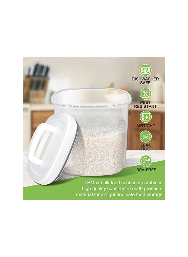 Green Tiger Rice Container 5L BPA Free Plastic Food Storage Container with Lid + Measuring Cup, Large Cereal Storage Bin for Kitchen(5Kg) - Image 3