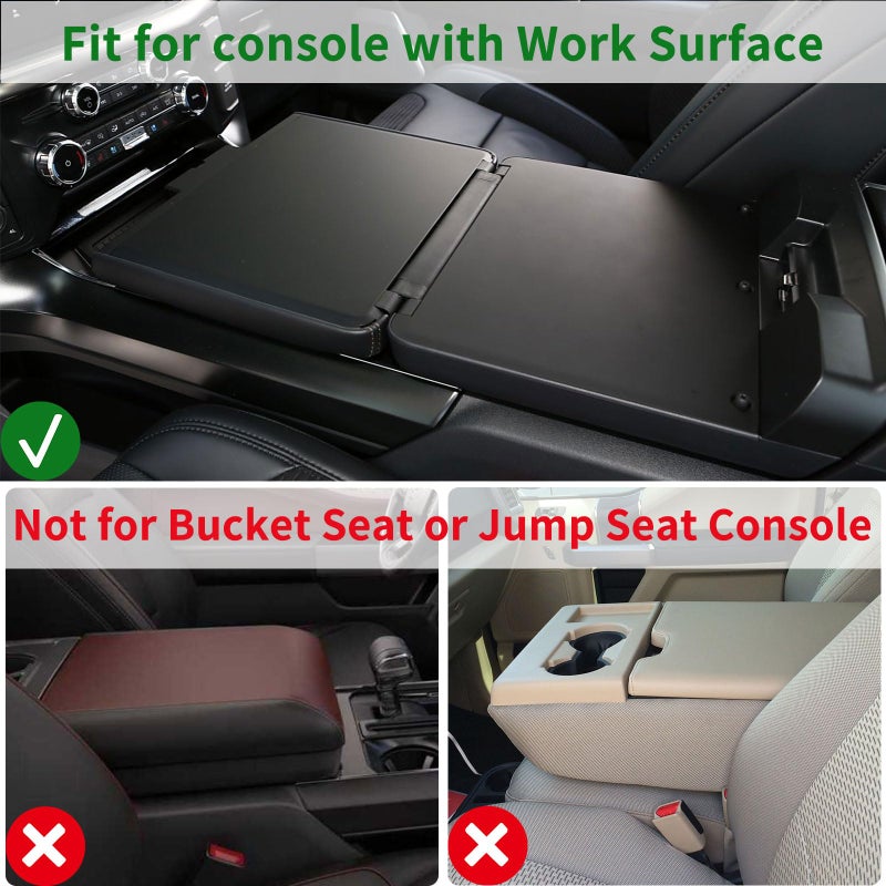 Zxiaochun Console Armrest Cover for 2021 2022 2023 2024 2025 2026 Ford F150, Armrest Lid Leather Protector, Center Console Cushion Interior Accessories (Fits Work Surface Console Only) - Image 2