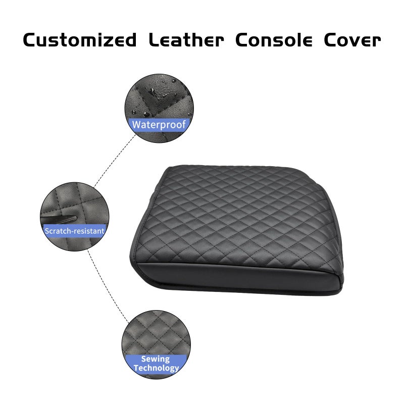 Zxiaochun Console Armrest Cover for 2021 2022 2023 2024 2025 2026 Ford F150, Armrest Lid Leather Protector, Center Console Cushion Interior Accessories (Fits Work Surface Console Only) - Image 4