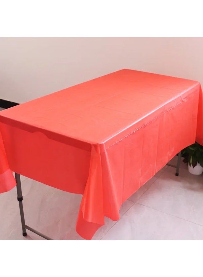 Disposable Party Tablecloth PE Plastic Cloth Birthday Dessert Table Solid Color Tablecloth 137*183cm-Color:Light Brown-Specifications:137*183cm - Image 3