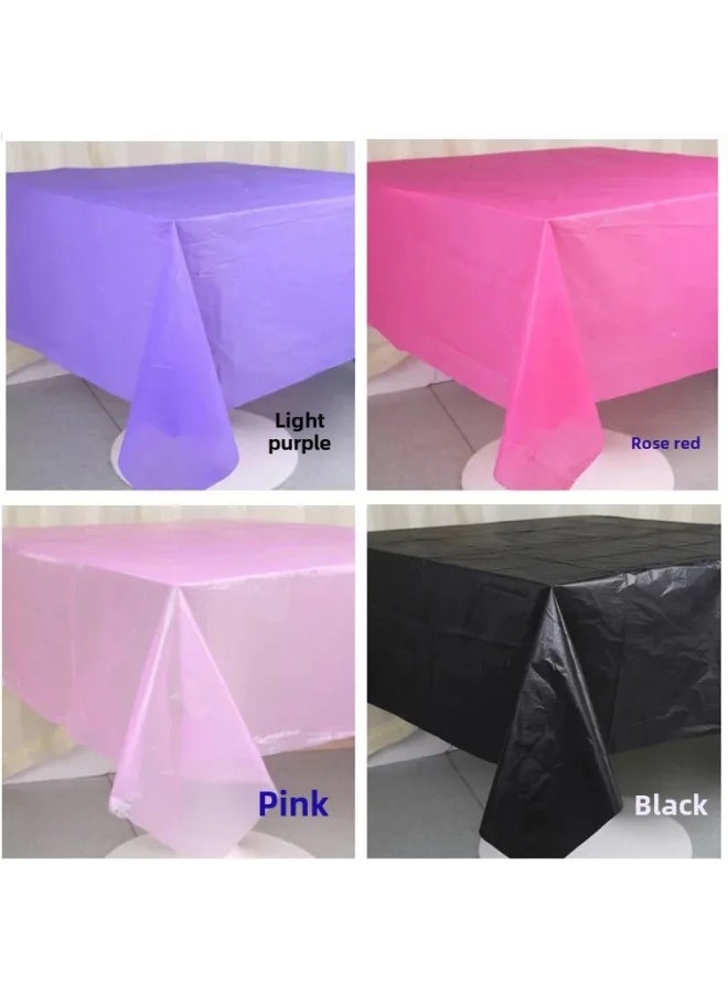 Disposable Party Tablecloth PE Plastic Cloth Birthday Dessert Table Solid Color Tablecloth 137*183cm-Color:Light Brown-Specifications:137*183cm - Image 5