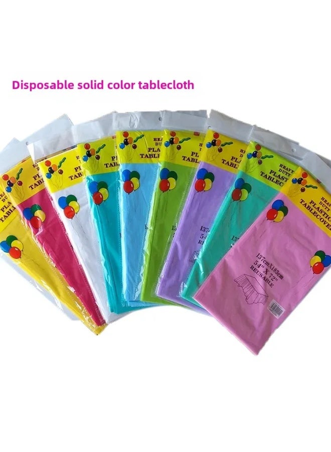 Disposable Party Tablecloth PE Plastic Cloth Birthday Dessert Table Solid Color Tablecloth 137*183cm-Color:Light Brown-Specifications:137*183cm - Image 2