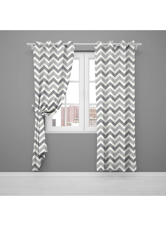 Cartela Curtains حلقة ستارة مطبوعة من كارتيلا PR1230 (لوحة واحدة) (رمادي، 130 عرض × 260 ارتفاع) - Image 2