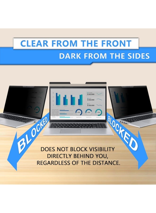 Magnetic Laptop Privacy Screen 15.6 Inch 16:9- Removable Anti-Glare Blue Light Filter, Computer Privacy Screen Shield Compatible with 15.6'' Hp Acer Asus Lenovo Dell Samsung Huawei Xiaomi Honor Portable Monitor - Image 2