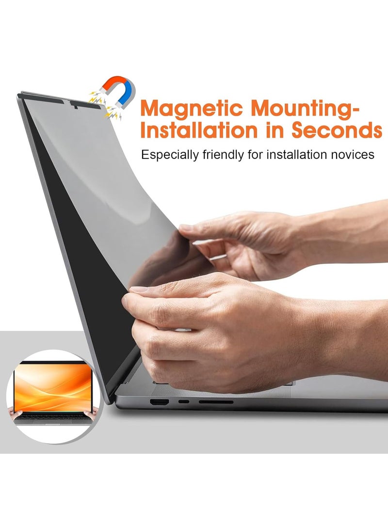Magnetic Laptop Privacy Screen 15.6 Inch 16:9- Removable Anti-Glare Blue Light Filter, Computer Privacy Screen Shield Compatible with 15.6'' Hp Acer Asus Lenovo Dell Samsung Huawei Xiaomi Honor Portable Monitor - Image 5