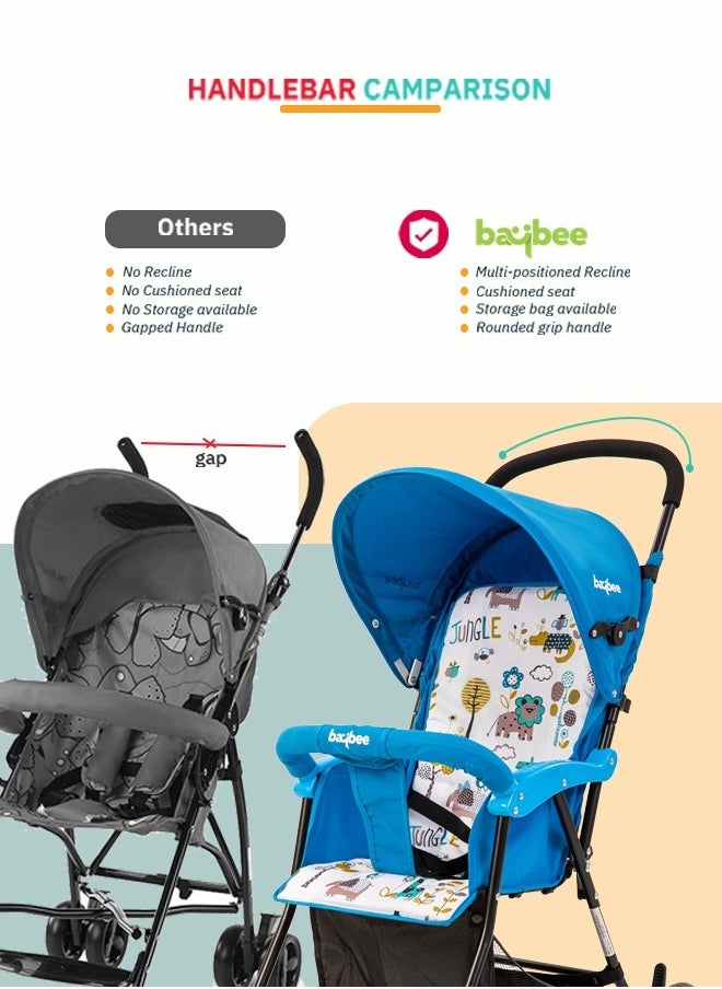 Infant Baby Stroller for Newborn Babies with 2 Position Adjustable Canopy Round Grip Handle Safety Harness Storage Basket Baby Push Stroller for Toddlers 6 Months to 3 Years Boys Girls Blue - pzsku/Z6344C31B0795D7801977Z/45/_/1739262243/349bd37f-d6e0-4ed7-b97a-932f88431681