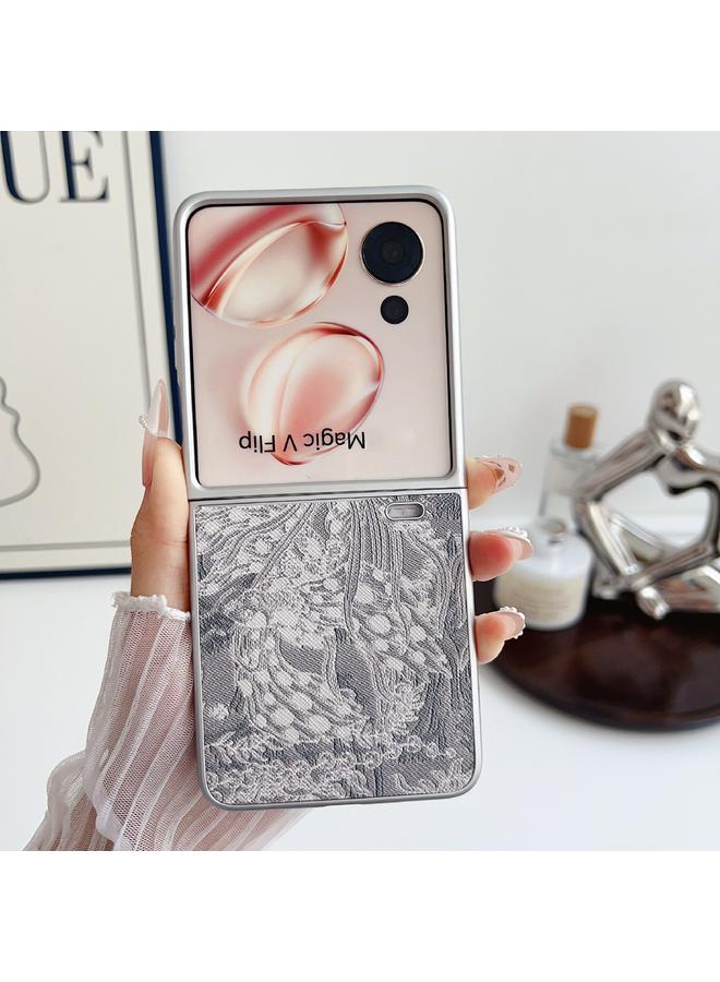 Green Tiger Case For Honor Magic V Flip Embroidery Style Full Coverage Phone Case - Image 2