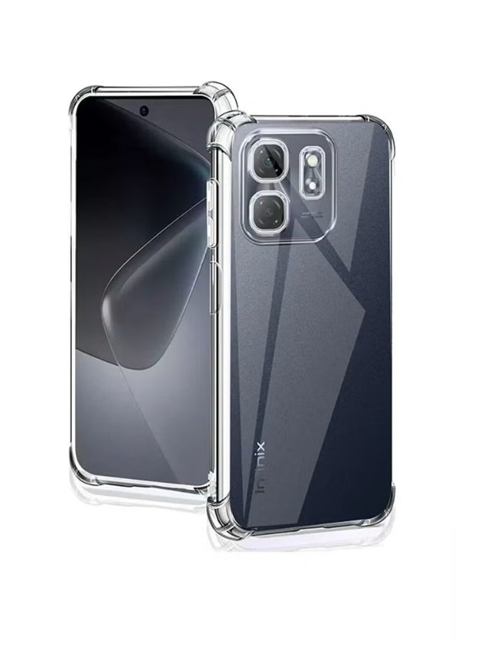 2 in 1 Infinix Smart 9 4G Phone Case Cover  Screen Protector - Shockproof Clear Slim TPU Protective Phone Cover  Full Coverage Delicate Touch Tempered Glass Screen Protector for Infinix Smart 9 4G