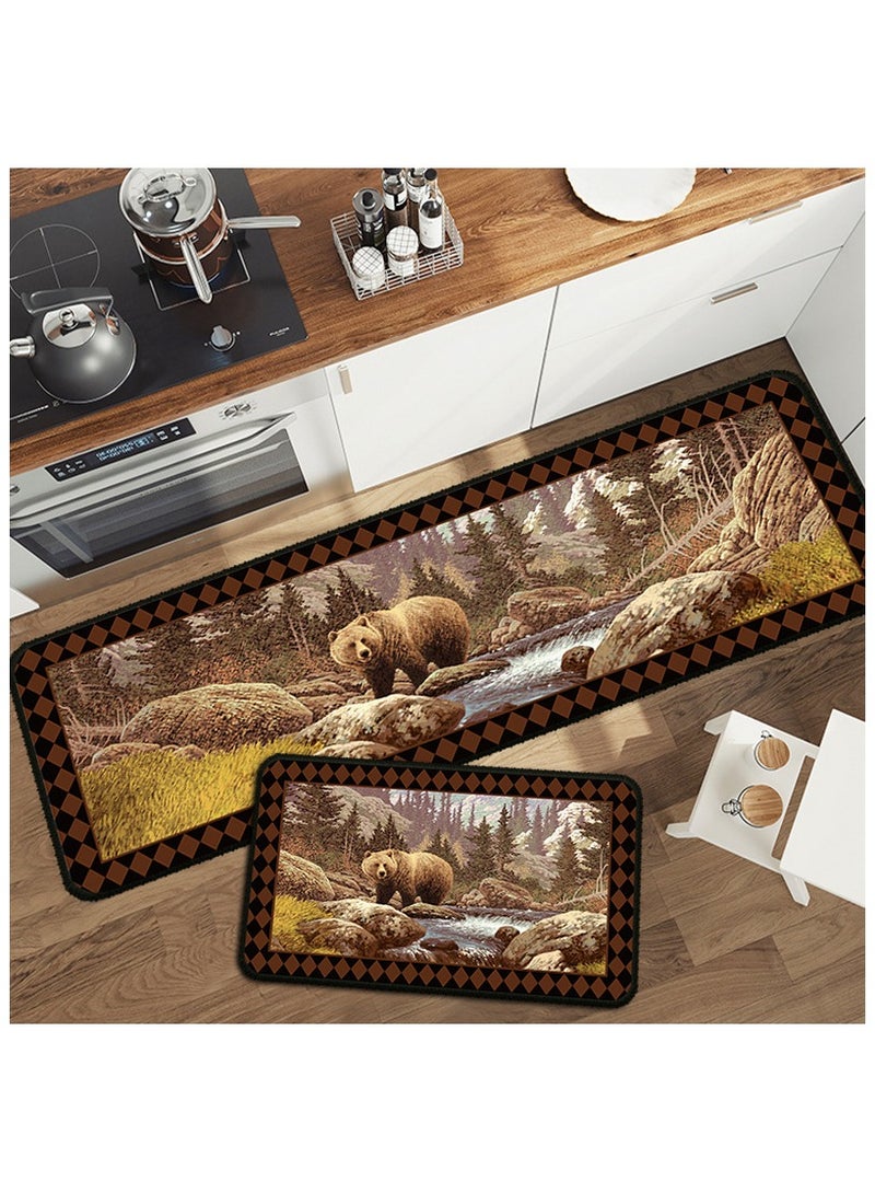 Anna 40*60+40*120cm Entryway Two-Piece Non-Slip Water-Washable Bath Mat Set for Bathroom and Kitchen - Image 2