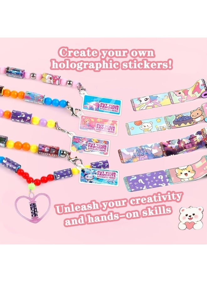 ZOXITY Wearable & Shareable Sticker Toy Bracelet ,Includes 160 reusable mini stickers and 2 Mystery Reveal;DIY bracelet & necklace gift set suitable for children aged 5 and above - Image 5