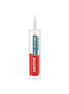 Loctite Loctite 100% silicone sealant(White), Waterproof, No shrinkage, dries in 10mins, waterproof in 2hrs, ideal for kitchen, bathroom,HVAC applications, sealant for glass, ceramics, aluminum, steel, 280ml  - Image 1