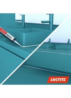 Loctite Loctite 100% silicone sealant(White), Waterproof, No shrinkage, dries in 10mins, waterproof in 2hrs, ideal for kitchen, bathroom,HVAC applications, sealant for glass, ceramics, aluminum, steel, 280ml  - Image 2