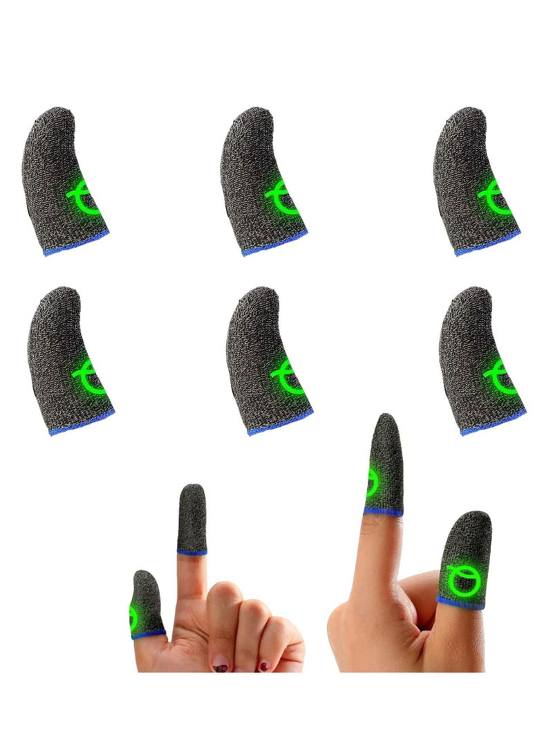 SYOSI Gaming Finger Sleeves Luminous Mobile Controller Sleeve Sets Game Gloves Thumb For League of Legend PUBG Rules Survival (6 Pcs Silver) - Image 1