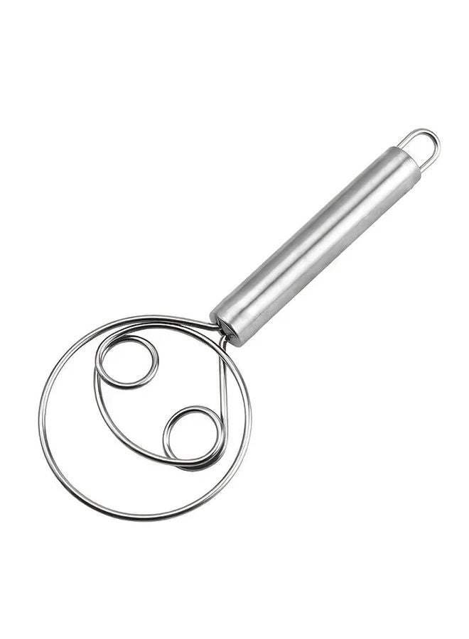 خلاط عجين يدوي من الفولاذ المقاوم للصدأ مع مكشطة، أداة خلط سريعة مزدوجة الفتحات 1 قطعة - Image 1