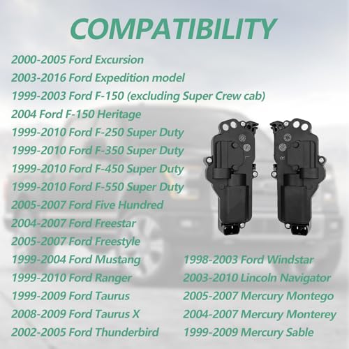 RBOKO Power Door Lock Actuator Left and Right Side Replacement Compatible with Ford F150 F250 F350 F450 Excursion Expedition Mustang & More, Door Lock Actuator Replaces# 6L3Z25218A43AA, 6L3Z25218A42AA - Image 3