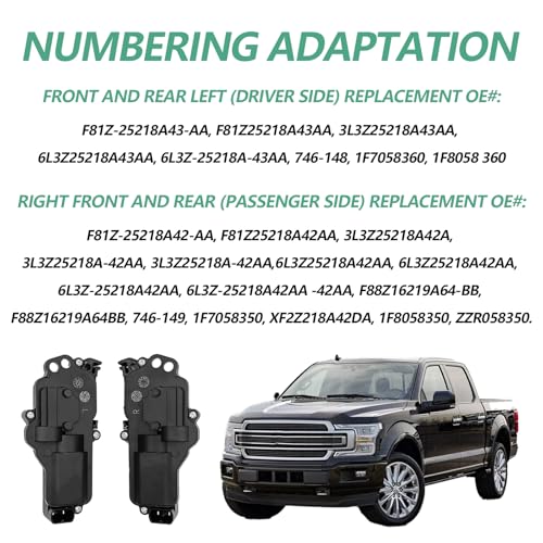 RBOKO Power Door Lock Actuator Left and Right Side Replacement Compatible with Ford F150 F250 F350 F450 Excursion Expedition Mustang & More, Door Lock Actuator Replaces# 6L3Z25218A43AA, 6L3Z25218A42AA - Image 4