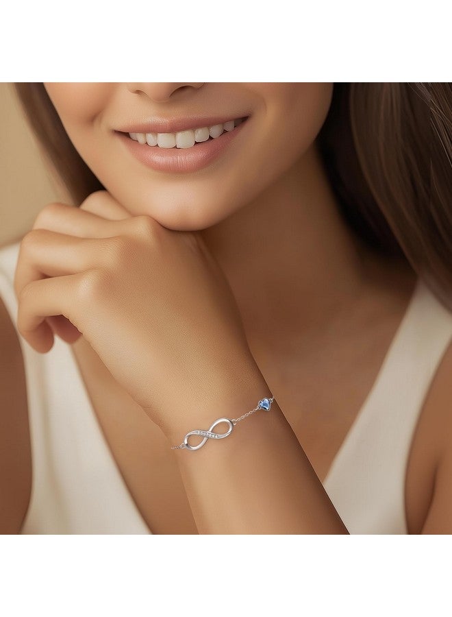 CDE Infinity Heart Initial Bracelets For Women Adjustable Dainty Letter Charm Alphabet Jewelry Birthday Christmas Day Gifts For Women Girlfriend Friend Her Mom Wife (Initial I) - Image 3