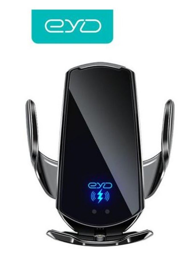 eyda Wireless Car Charger Automotive Electric Induction 15W Wireless Charger Car Vent Mount Bracket Fast Charging Auto Car Phone Holder Mount Air Vent Phone Holder Black - Image 2