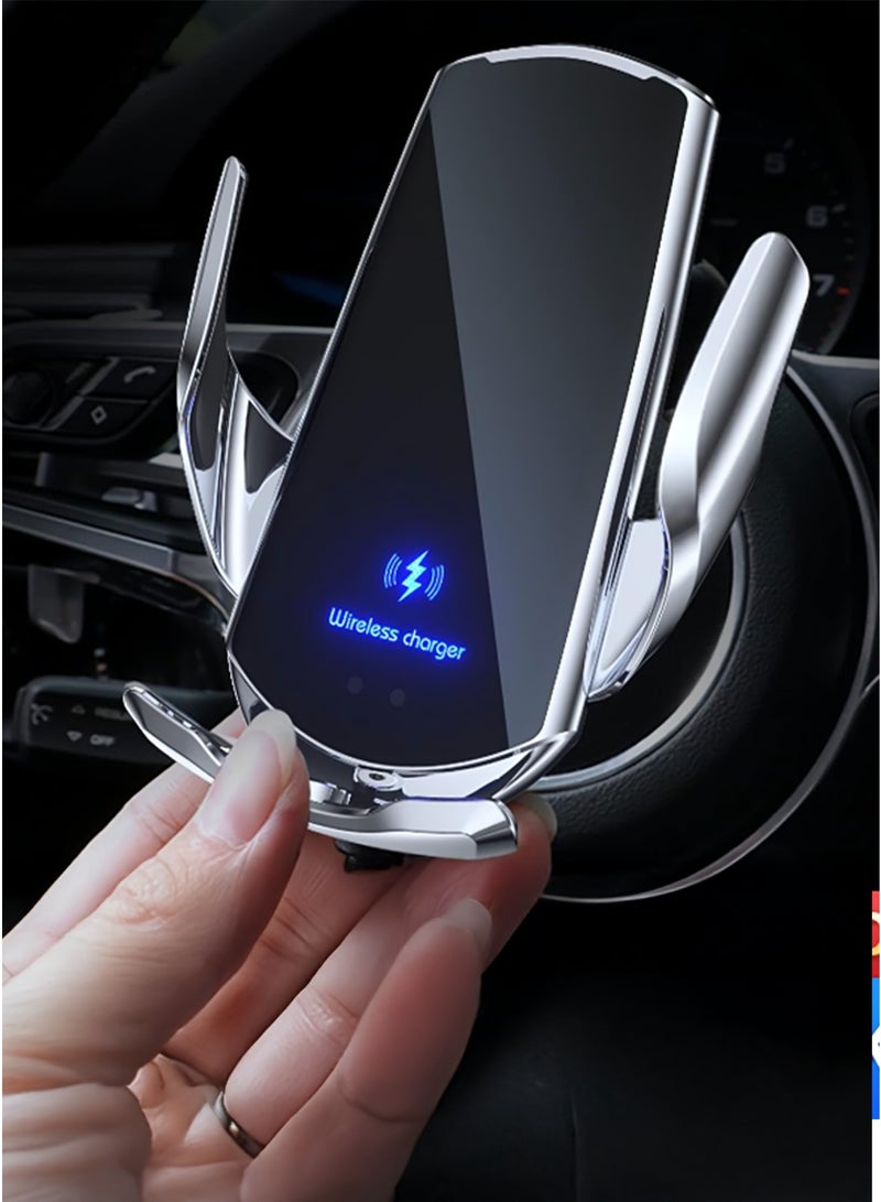 eyda Wireless Car Charger Automotive Electric Induction 15W Wireless Charger Car Vent Mount Bracket Fast Charging Auto Car Phone Holder Mount Air Vent Phone Holder Black - Image 5