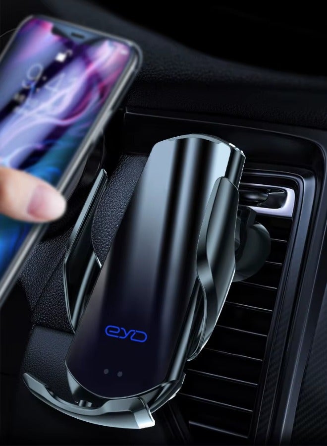 General Wireless Car Charger Automotive Electric Induction 15W Wireless Charger Car Vent Mount Bracket Fast Charging Auto Car Phone Holder Mount Air Vent Phone Holder Black  - Image 1