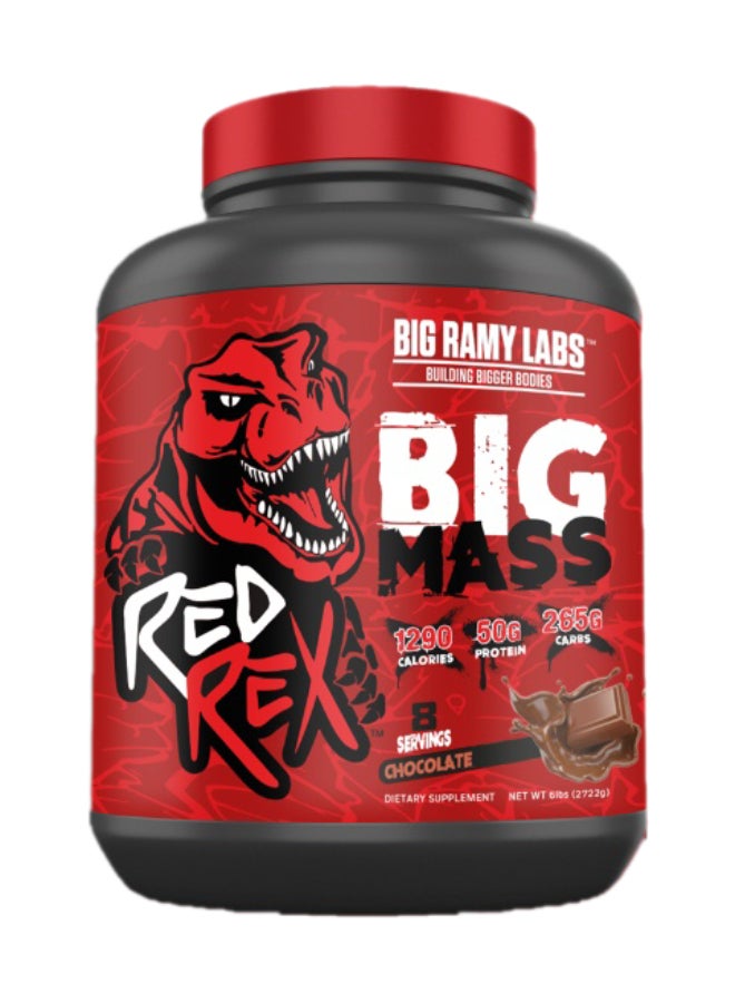 RED REX Big Mass Gainer Powder - Chocolate Flavor - 6lb (2.72kg) - for Muscle Growth & Recovery - Image 1