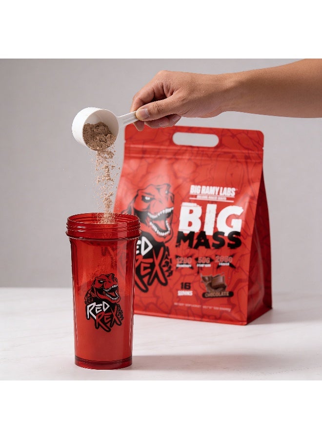 RED REX Big Mass Gainer Powder - Chocolate Flavor - 6lb (2.72kg) - for Muscle Growth & Recovery - Image 4