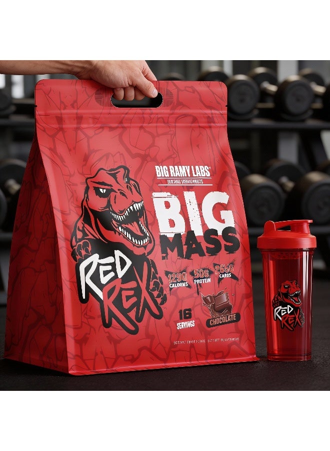 RED REX Big Mass Gainer Powder - Chocolate Flavor - 6lb (2.72kg) - for Muscle Growth & Recovery - Image 5