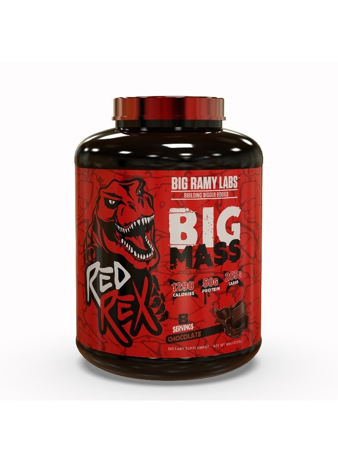 RED REX Big Mass Gainer Powder - Chocolate Flavor - 6lb (2.72kg) - for Muscle Growth & Recovery - Image 1