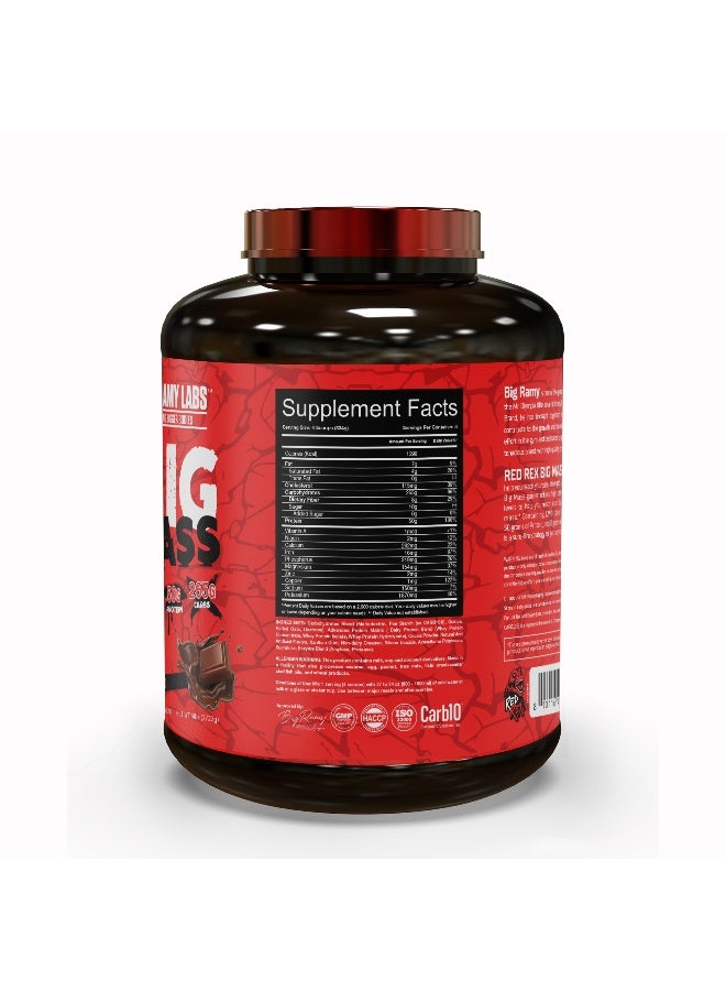 RED REX Big Mass Gainer Powder - Chocolate Flavor - 6lb (2.72kg) - for Muscle Growth & Recovery - Image 3