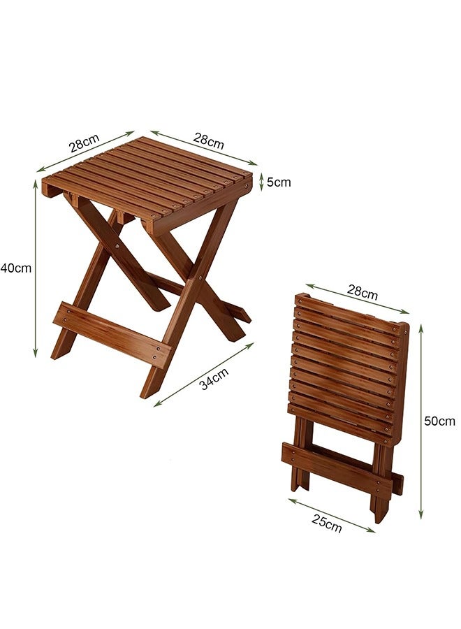 Solerconm Foldable Step Stool Chair – Compact Outdoor & Indoor Folding Stool, Lightweight Camping Seat, Brown Color, 28×28×40cm  - Image 4