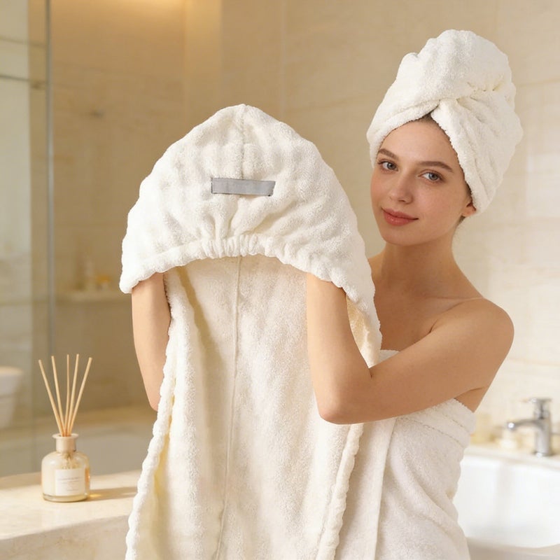 Light Blue Super Absorbent Wide Tail Hair Cap For Quick Drying Thickened - Image 2