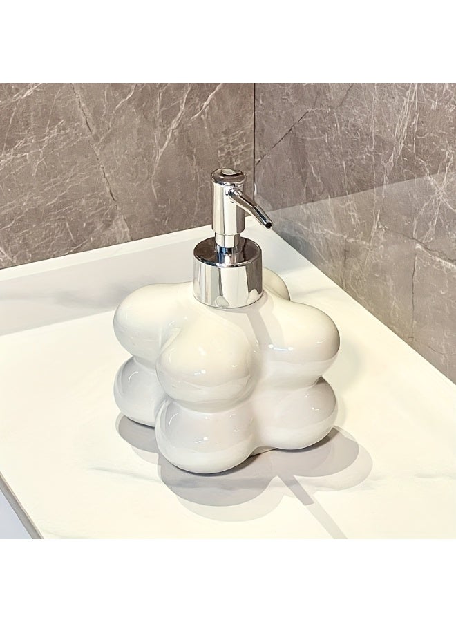 FUKE High-End Matte Ceramic Soap Dispenser Bottle for Modern Bathroom Decor and Home Vanity Use Ideal Beauty Skincare Storage Solution in Public Restrooms & Hotel Guest Rooms, Bathroom Liquid Container, Hand Soap Dispenser, Hotel Soap Dispenser - Image 1