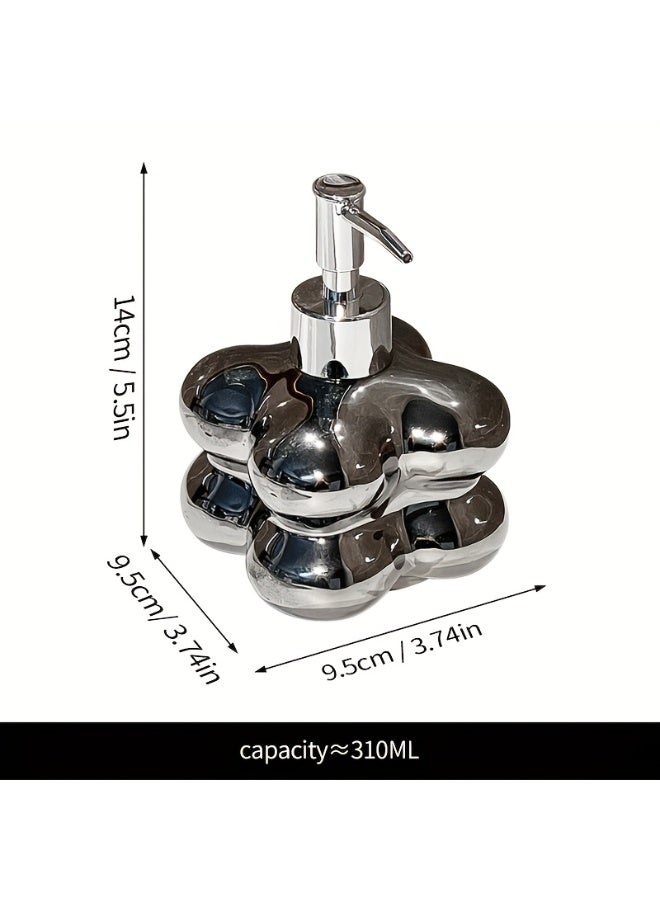 FUKE High-End Matte Ceramic Soap Dispenser Bottle for Modern Bathroom Decor and Home Vanity Use Ideal Beauty Skincare Storage Solution in Public Restrooms & Hotel Guest Rooms, Bathroom Liquid Container, Hand Soap Dispenser, Hotel Soap Dispenser - Image 3