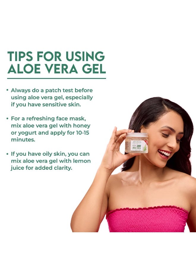 Jovees Herbal 100% Pure Aloe Vera Gel for Face, Hair (200gm) | Hydrating & Soothing Gel for Acne Scars, Blemishes, Anti-Aging & Skin Redness | Multipurpose Aloe Vera Gel for Moisturization, Dandruff Control & Day-to-Night Skin Protection - Image 4