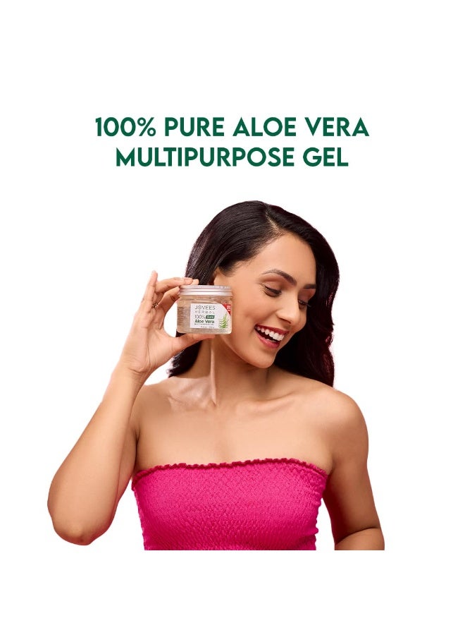 Jovees Herbal 100% Pure Aloe Vera Gel for Face, Hair (200gm) | Hydrating & Soothing Gel for Acne Scars, Blemishes, Anti-Aging & Skin Redness | Multipurpose Aloe Vera Gel for Moisturization, Dandruff Control & Day-to-Night Skin Protection - Image 3