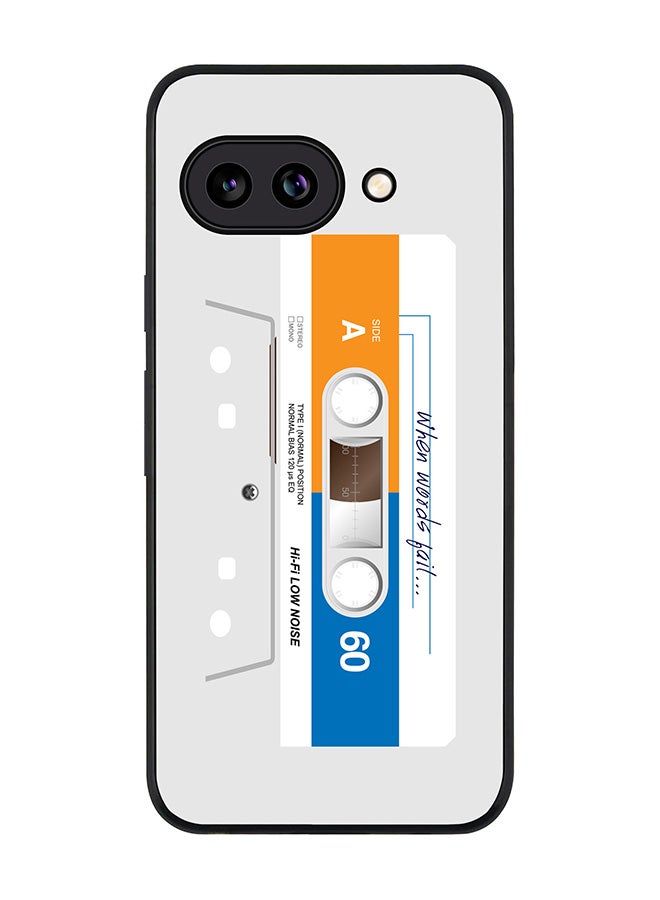 Stylizedd For Google Pixel 9a Case,Slim fit Camera Protection, Shockproof Thin Phone cover  - When Words Fail (White Tape)