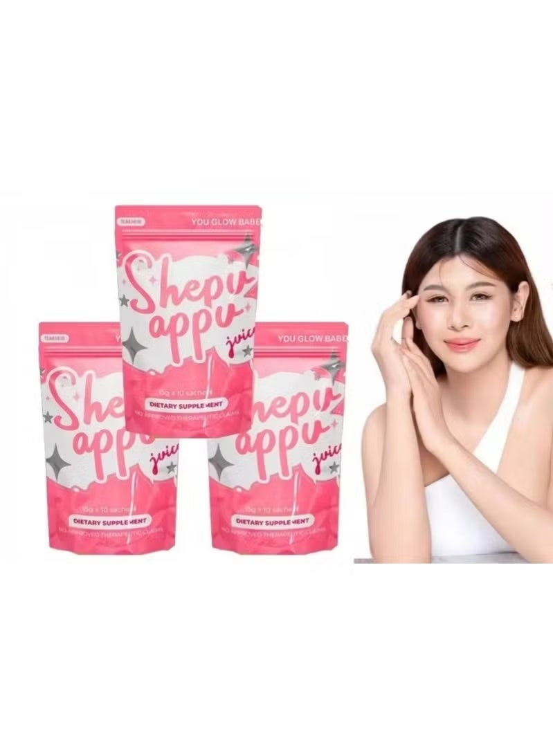 You Glow Babe Shepu Appu Juice Powder – 3 Packs (15g x 10 Sachets Each) | Refreshing Herbal Drink Mix - Image 1