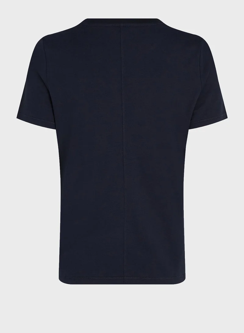 TOMMY HILFIGER Crew Neck Logo Detail T-Shirt