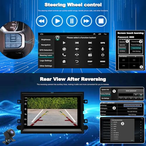 Aitrenlu Car Radio For Ford F150 F-150 2004-2008, F250 /F350 2006-2016, E150/E250/E350 2009-2014,Shelby GT500 2007-2009, Fusion Edge Expedition Explorer Taurus Touch Screen Stereo, Wireless Carplay Back Camera - Image 5