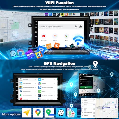 Aitrenlu Car Radio For Ford F150 F-150 2004-2008, F250 /F350 2006-2016, E150/E250/E350 2009-2014,Shelby GT500 2007-2009, Fusion Edge Expedition Explorer Taurus Touch Screen Stereo, Wireless Carplay Back Camera - Image 4