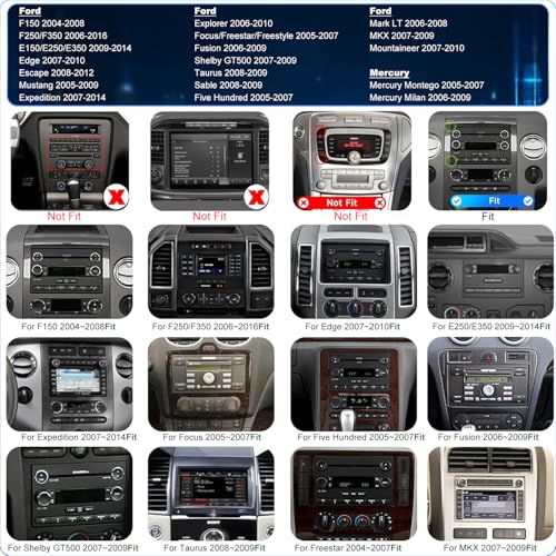 Aitrenlu Car Radio For Ford F150 F-150 2004-2008, F250 /F350 2006-2016, E150/E250/E350 2009-2014,Shelby GT500 2007-2009, Fusion Edge Expedition Explorer Taurus Touch Screen Stereo, Wireless Carplay Back Camera - Image 2
