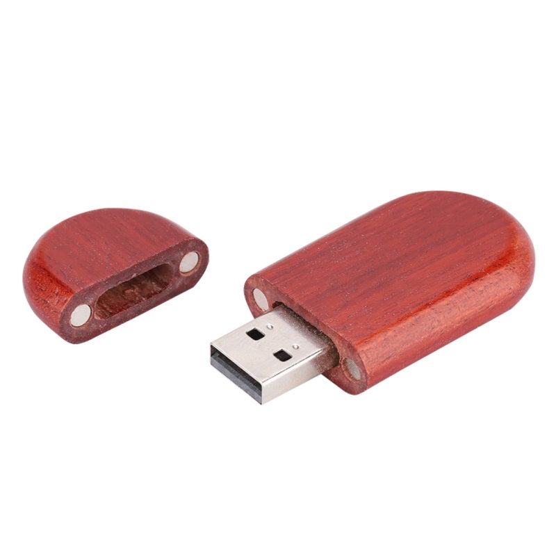 محرك ذاكرة USB من خشب الروز موضّع بيضاوي سعة 8 جيجابايت وواجهة USB 2.0 متوافقة مع USB 1.1 - شريط ذاكرة فلاش بقشرة خشبية مصقولة ومخصصة لتخزين البيانات بأمان، وتزيين المنزل، وحفظ نسخ احتياطية للملفات الرقمية - Image 4