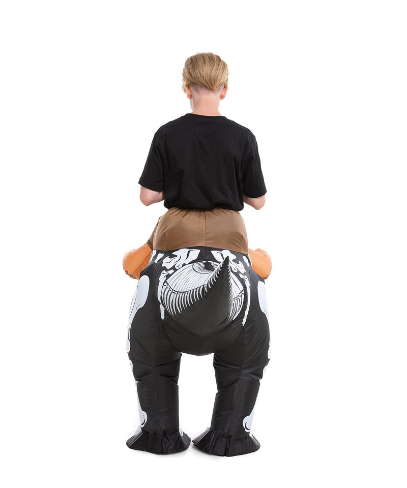 HSCTEK Inflatable Skeleton Dinosaur Costume Kids Boys Girls, Inflatable Blow Up Costume Riding Trex Dinosaur Costume Child, Inflatable Ride On Dinosaur Halloween Costume Children - Image 5