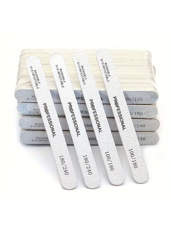 100 Pcs 100 180 Grit Nail Polishing Files Double Sided Sanding Strips Manicure Pedicure Tool - Image 2
