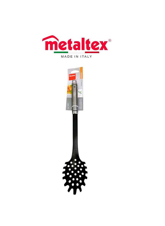 Metaltex مغرفة مكرونة ميتالتكس هونور 33 سم، ملعقة مكرونة بمقبض من الفولاذ المقاوم للصدأ ومقبض ناعم الملمس، أداة مطبخ متينة لتقديم المكرونة والنودلز - Image 1