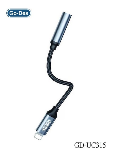 GD-UC315 Audio Line Lightning to 3.5mm Adapter – Plug and Play Design – Lightning to Aux Adapter for iPhone, iPad, iPod – High-Quality Audio Converter for Headphones, Speakers, and Car Stereos