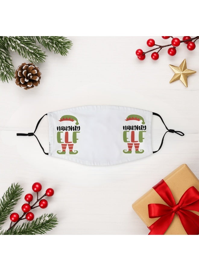 PRINTSHOP4ME Christmas Elf-Themed Washable Face Mask for Adults – Soft, Adjustable, and Reusable Holiday Print Mask - Image 5